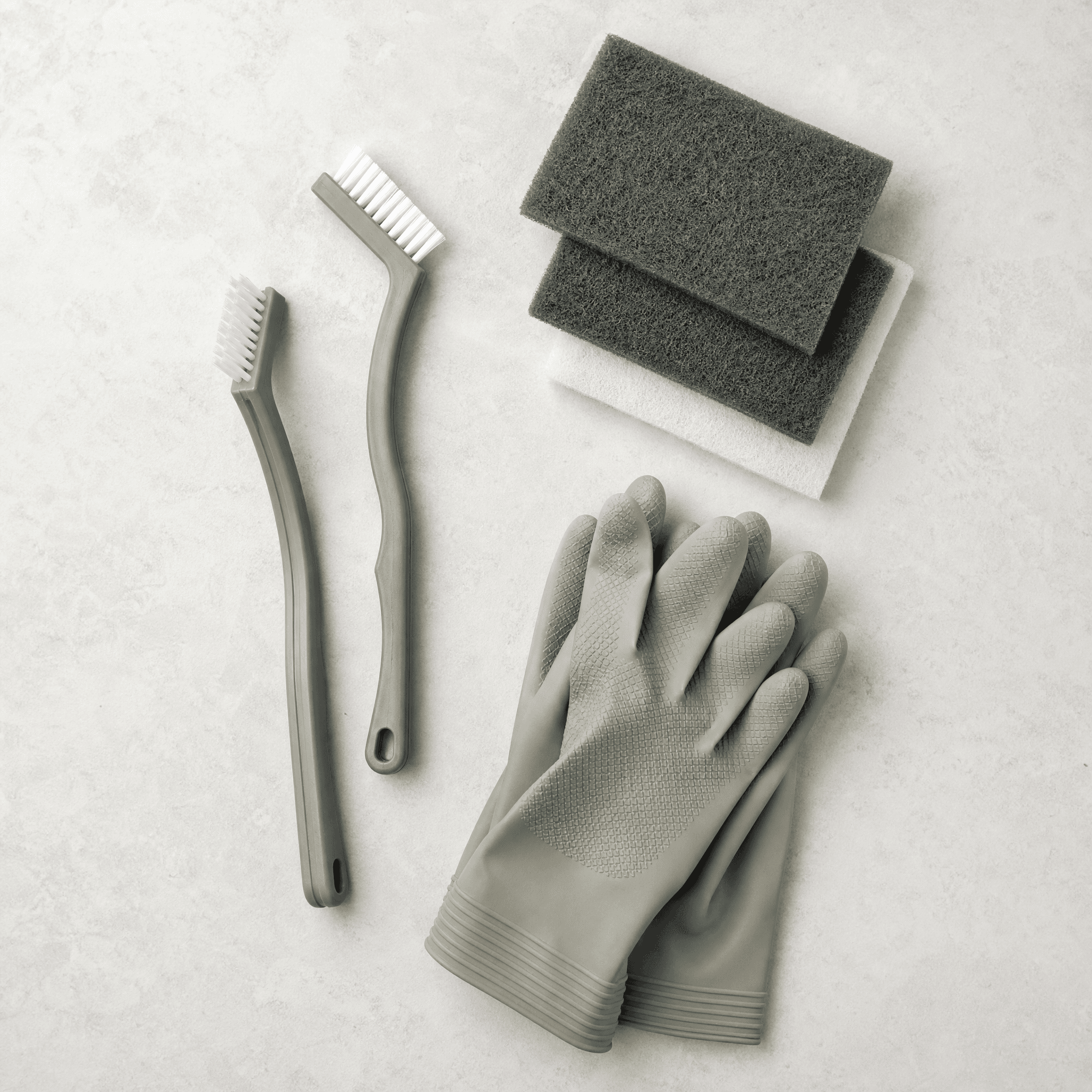 Grout & Tile Detail Kit — Crevice detail brush x2, Scouring pad set, Cleaning gloves